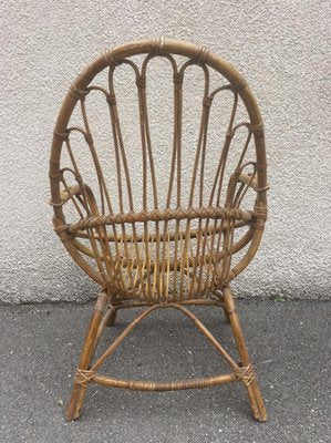 Midcentury Rattan Armchairs, Netherlands, 1950s, Set of 2-SDV-1330583