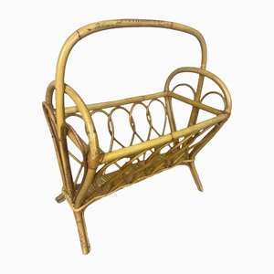 Midcentury Rattan Magazine Rack, 1960s-SDV-1330571