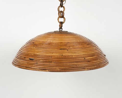 Midcentury Rattan Pendant by Vivai Del Sud, 1960s-LYQ-2035238