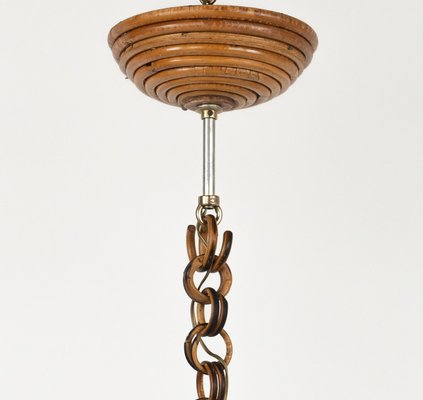 Midcentury Rattan Pendant by Vivai Del Sud, 1960s-LYQ-2035238