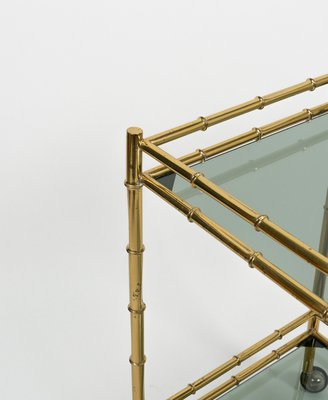 Midcentury Serving Cart in Brass and Smoked Glass, 1960s-LYQ-2035237