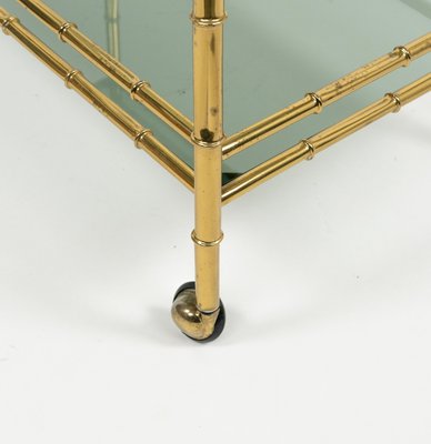 Midcentury Serving Cart in Brass and Smoked Glass, 1960s-LYQ-2035237