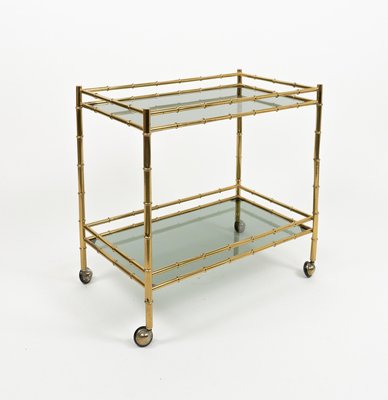 Midcentury Serving Cart in Brass and Smoked Glass, 1960s-LYQ-2035237