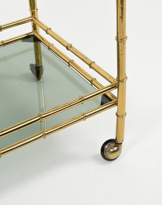 Midcentury Serving Cart in Brass and Smoked Glass, 1960s-LYQ-2035237