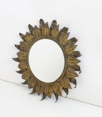 Midcentury Spanish Round Metal Mirror, 1960s-KT-1776266