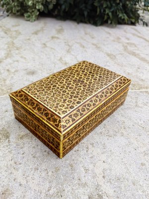 Middle Eastern Maple Box with Khatam Kari Decoration, 1920s-ZFY-1792862