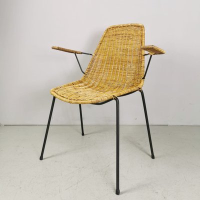 Midollino Basketball Chairs attributed to Campo E Graffi, 1960s, Set of 4-PRS-1451541