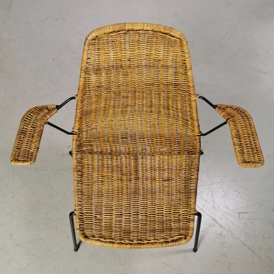 Midollino Basketball Chairs attributed to Campo E Graffi, 1960s, Set of 4-PRS-1451541