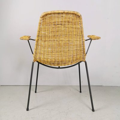 Midollino Basketball Chairs attributed to Campo E Graffi, 1960s, Set of 4-PRS-1451541