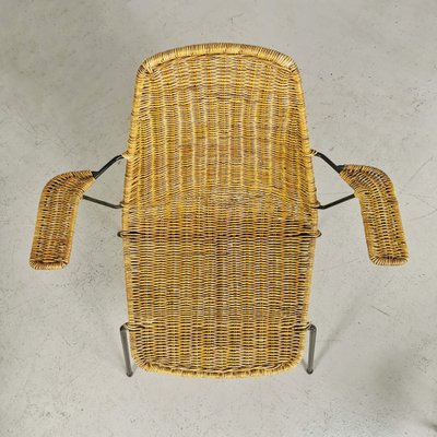 Midollino Basketball Chairs attributed to Campo E Graffi, 1960s, Set of 4-PRS-1451541