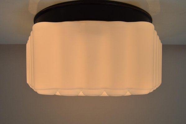 Milk Glass and Metal Ceiling or Wall Light, 1970s-TZ-974064