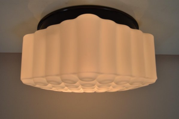 Milk Glass and Metal Ceiling or Wall Light, 1970s-TZ-974064