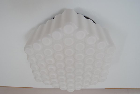 Milk Glass and Metal Ceiling or Wall Light, 1970s-TZ-974064