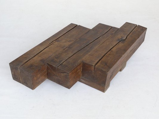 Minimal French Wooden Coffee Table, 1960s-MB-773622