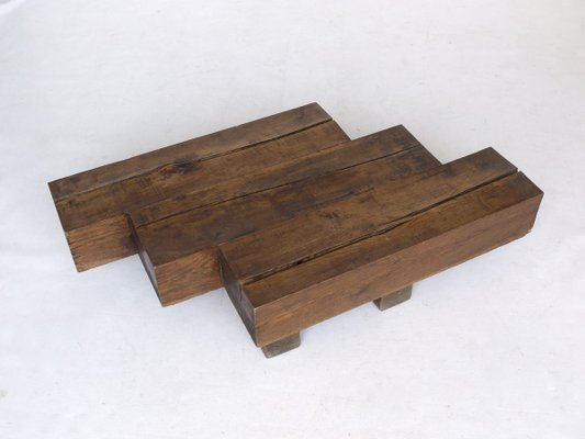 Minimal French Wooden Coffee Table, 1960s-MB-773622