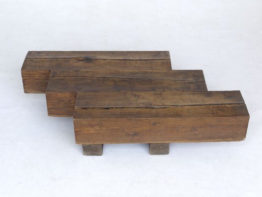 Minimal French Wooden Coffee Table, 1960s-MB-773622