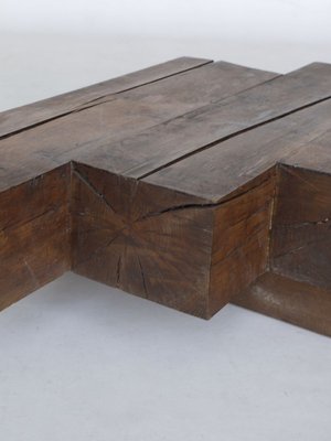 Minimal French Wooden Coffee Table, 1960s-MB-773622