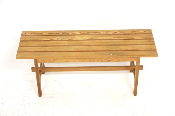 Minimalist Bench in Pine, Sweden, 1960s-GEK-1373077