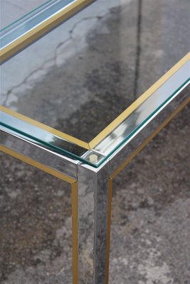 Minimalist Brass and Chrome Console Table, 1970s-EH-796170