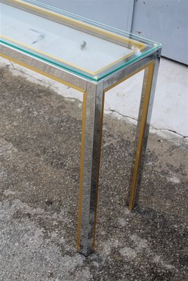 Minimalist Brass and Chrome Console Table, 1970s-EH-796170