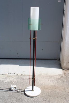 Minimalist Brass, Glass and Acrylic Floor Lamp with Marble Base from Stilux Milano, 1950s-EH-1389341