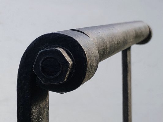 Minimalist Brutalist Wrought Iron Double Andirons, France, 1960s-NLF-2036225