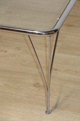 Minimalist Coffee Table in Chromed Glass and Metal, 1970s-IZV-1742570