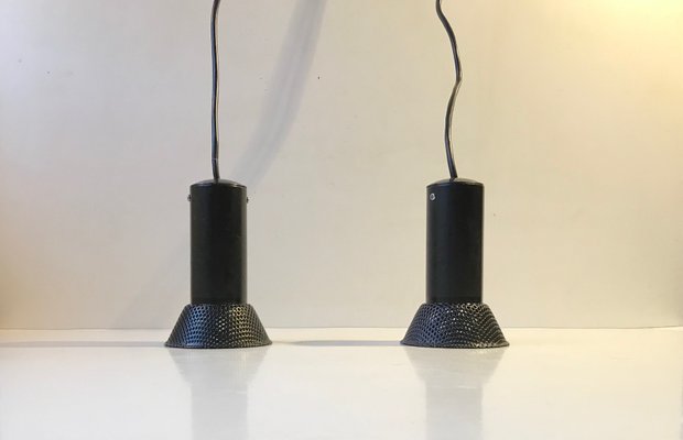 Minimalist Danish Black Ceiling Lamps from Lyfa, 1980s, Set of 2-LCR-881115