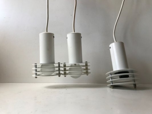 Minimalist Danish White Ceiling Lamps from Lyfa, 1980s, Set of 3-LCR-909656