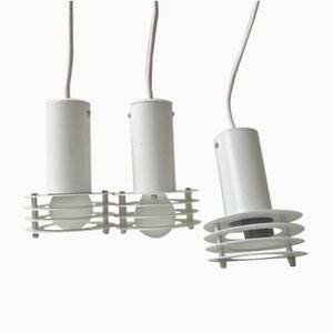 Minimalist Danish White Ceiling Lamps from Lyfa, 1980s, Set of 3-LCR-909656