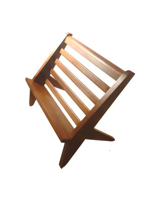 Minimalist French Teak Magazine Rack, 1950s-ES-722553