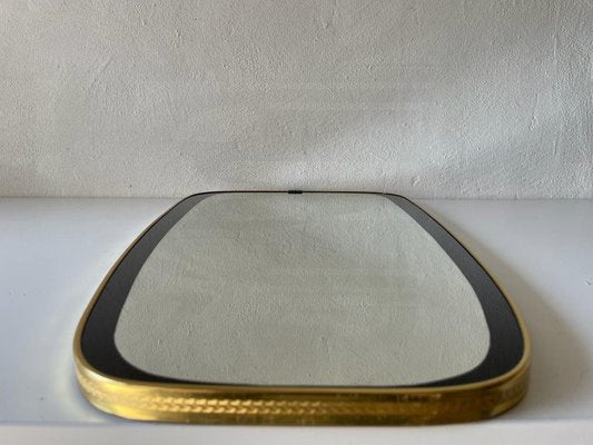 Minimalist German Brass & Black Mirror, 1950s-RDS-1307148