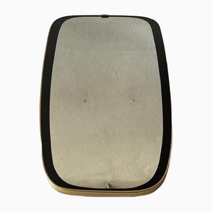 Minimalist German Brass & Black Mirror, 1950s-RDS-1307148