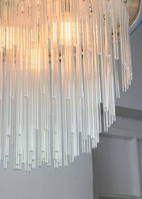 Minimalist Hand Blown Glass Chandelier, 1970s-HGJ-735966