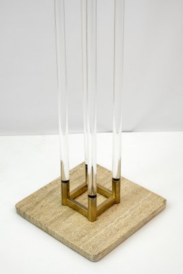 Minimalist Italian Acrylic Glass and Travertine Coat Hanger, 1960s-FER-1075526