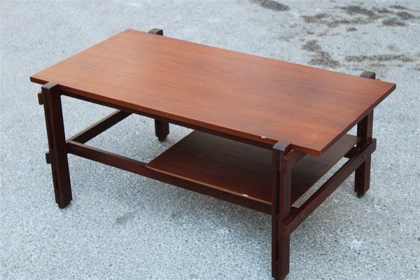 Minimalist Italian Teak Coffee Table, 1950s-EH-691781