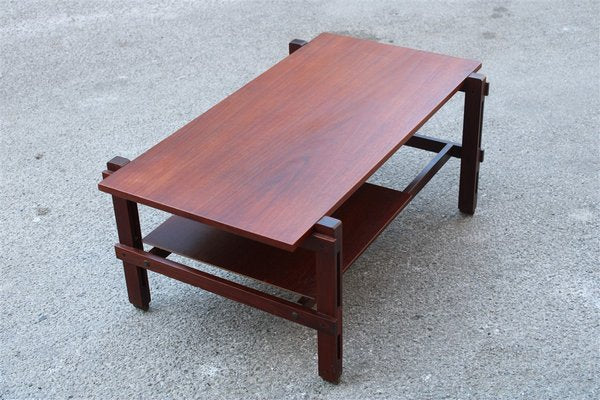 Minimalist Italian Teak Coffee Table, 1950s-EH-691781