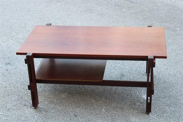 Minimalist Italian Teak Coffee Table, 1950s-EH-691781