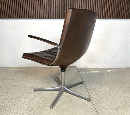 Minimalist Leather Logos Side Chair by Walter Knoll, Germany, 1970s-JP-1778463