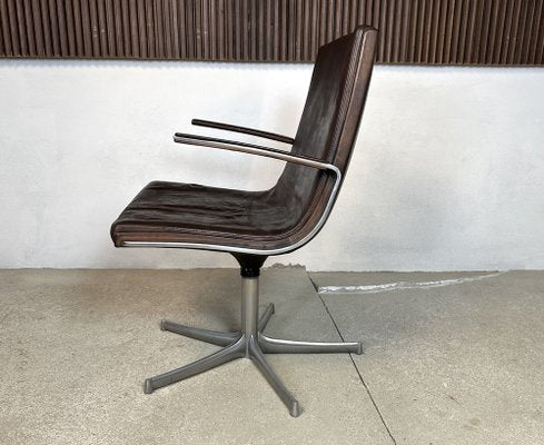 Minimalist Leather Logos Side Chair by Walter Knoll, Germany, 1970s-JP-1778463