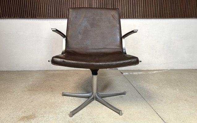 Minimalist Leather Logos Side Chair by Walter Knoll, Germany, 1970s-JP-1778463