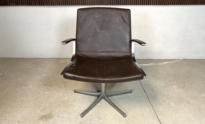 Minimalist Leather Logos Side Chair by Walter Knoll, Germany, 1970s-JP-1778463