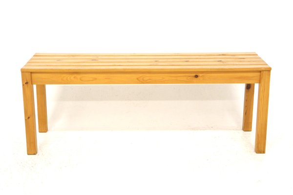 Minimalist Pine Bench, Sweden, 1970s-GEK-1374263