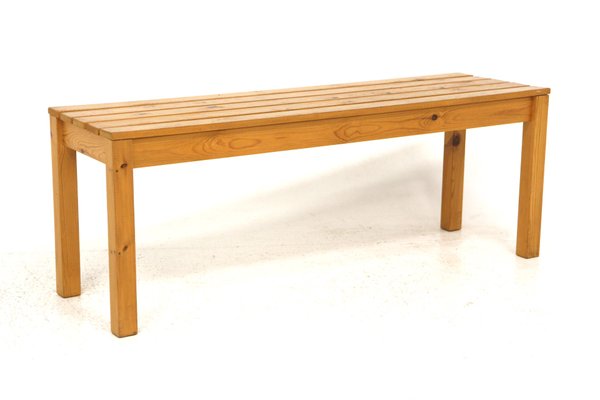 Minimalist Pine Bench, Sweden, 1970s-GEK-1374263