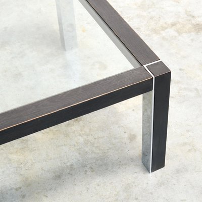 Minimalist Side Table in Chrome and Wood, 1970s-VT-640080