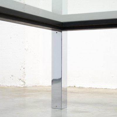 Minimalist Side Table in Chrome and Wood, 1970s-VT-640080