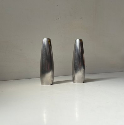 Minimalist Stainless Steel Salt & Pepper Shaker Set by Jens Harald Quistgaard, 1960s, Set of 2-LCR-2042130