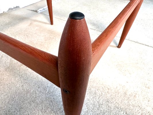 Minimalist Teakwood Coffee Table with Reversible Formica Table Top by Ejvind A. Johansson for Ludvig Pontoppidan, Denmark, 1955-JP-1778552