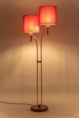 Minimalist Temde Teak and Copper Floor Lamp, 1960s-UGR-1111622