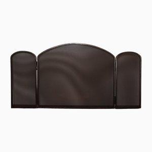 Minimalist Trifold Black Fireplace Screen-NAD-2026010